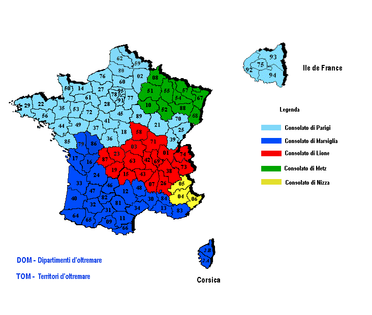 La Red Consular Italiana en Francia 